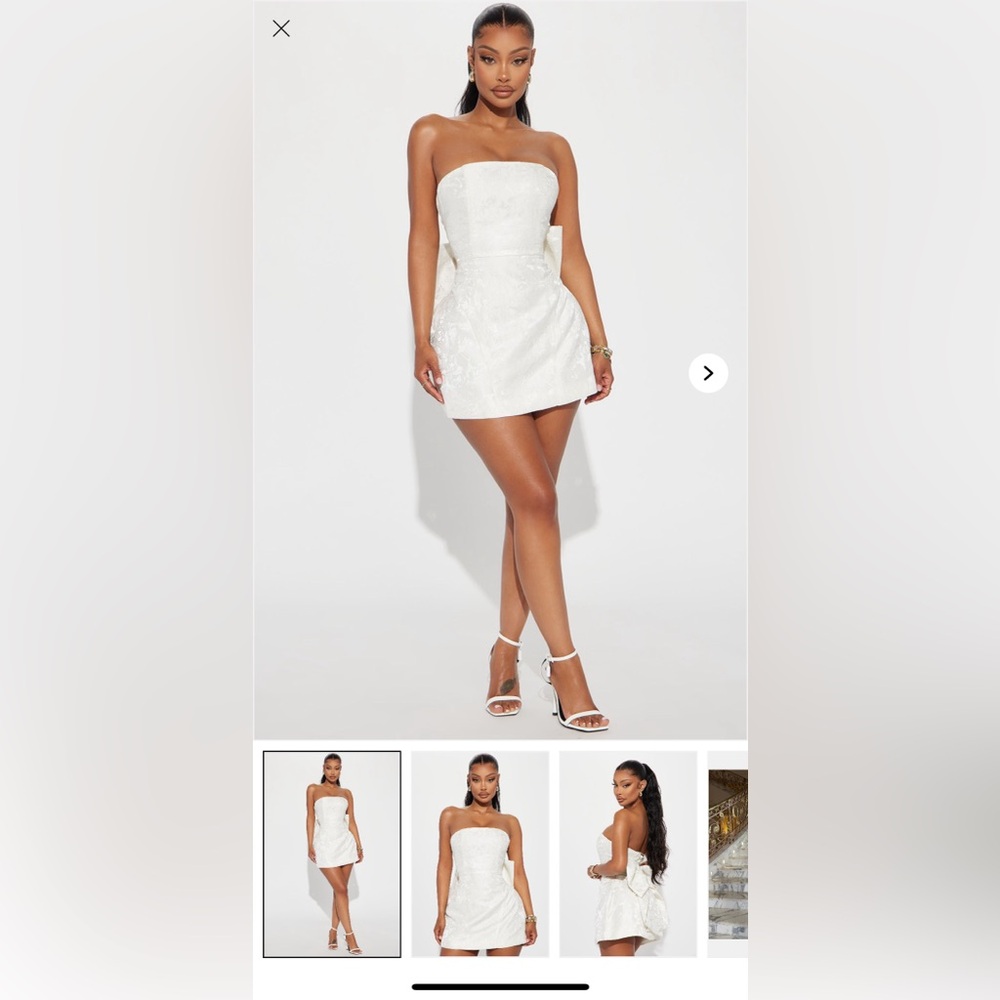 Fashion Nova White Strapless Mini Dress